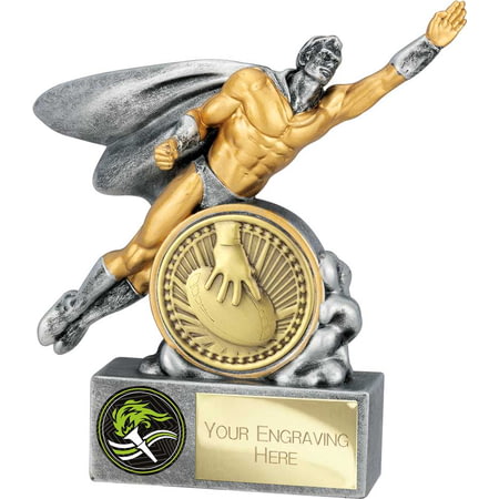 Hero Male Rugby Award Antique Silver 140mm