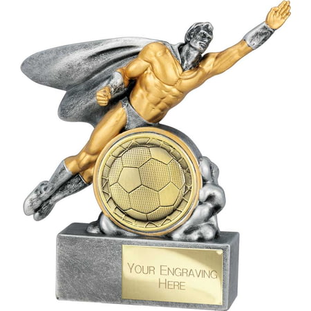 Hero Male Football Award Antique Silver 140mm