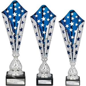 Galaxy Laser Trophy Silver & Blue