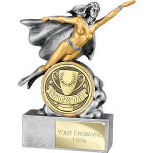 Hero Female Sports Day Award Antique Silver 140mm