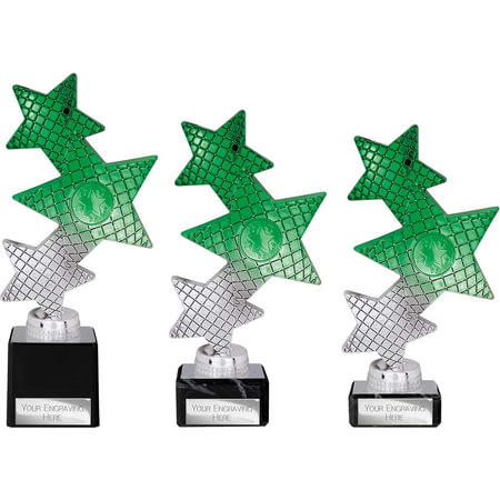 Trinity Star Multisport Plastic Trophy Green & Silver