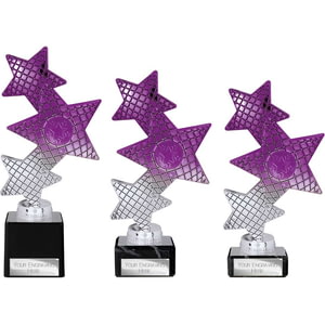 Trinity Star Multisport Plastic Trophy Purple & Silver