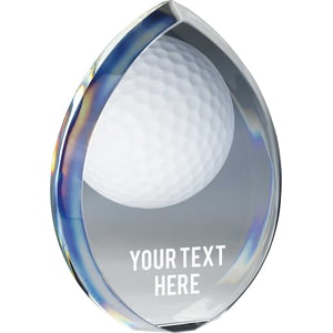 Supremacy Golf Ball Glass Award Clear 160mm  (30mm Thick)