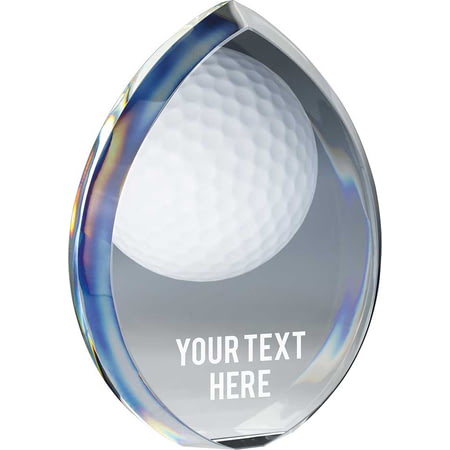 Supremacy Golf Ball Glass Award Clear 160mm  (30mm Thick)