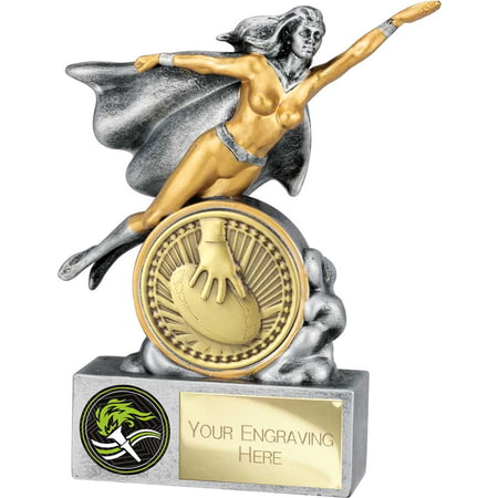 Hero Female Rugby Award Antique Silver 140mm