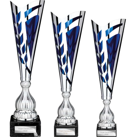 Inspire Laser Trophy Silver & Blue