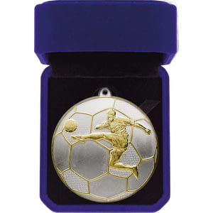 Premiership Football Medal Box Gold & Silver 70mm