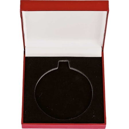 Classic Leatherette Medal Box Red for 50mm medal 85x85x25mm