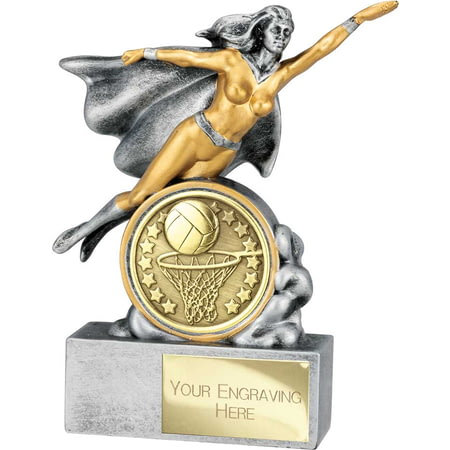 Hero Female Netball Award Antique Silver 140mm