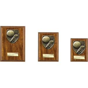 Cobra Plaque Football Boot & Ball Award Walnut