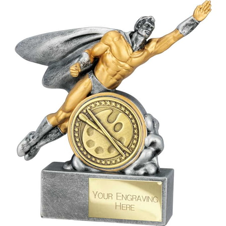 Hero Male Art Award Antique Silver 140mm