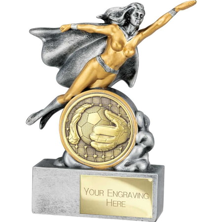 Hero Female Goalkeeper Award Antique Silver 140mm