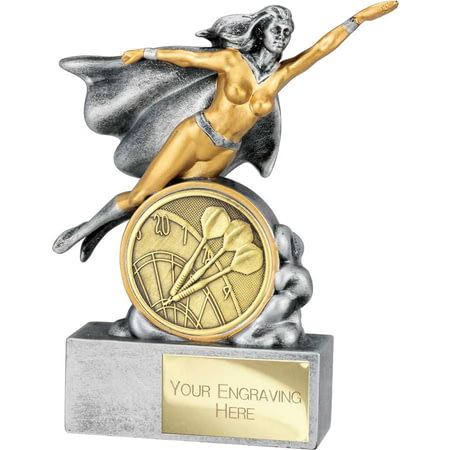 Hero Female Darts Award Antique Silver 140mm