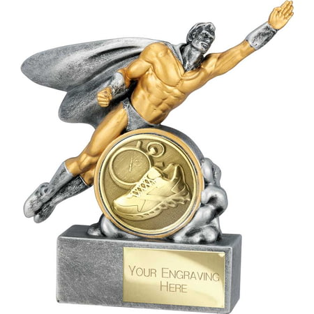 Hero Male Running Award Antique Silver 140mm