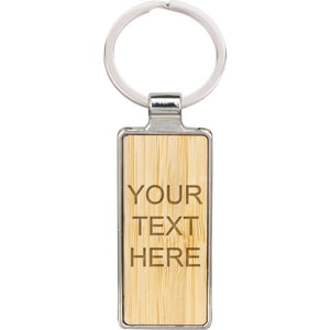 Echo Rectangle Bamboo Keyring 55mm