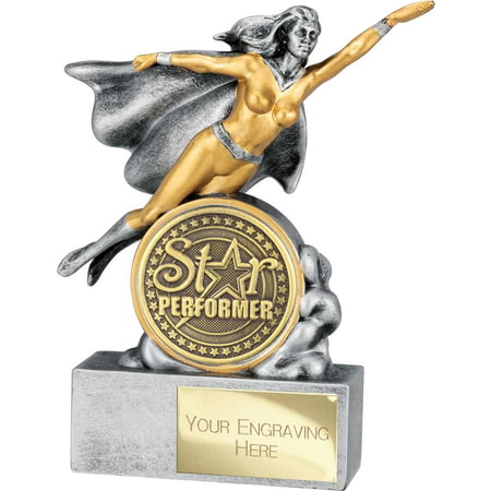 Hero Female Star Performer Award Antique Silver 140mm