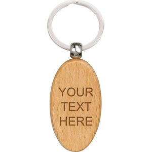 Echo Oval Beechwood Keyring 55mm