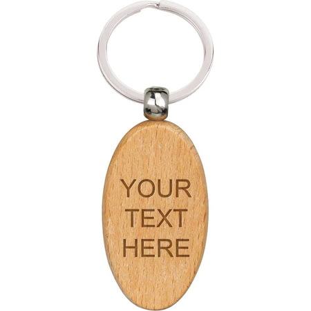 Echo Oval Beechwood Keyring 55mm