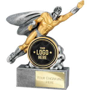 Superhero Resin Male Award Antique Silver & Gold 140mm