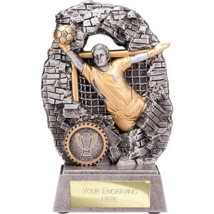 Blast Out Football Goalkeeper Award Antique Silver & Gold  160mm