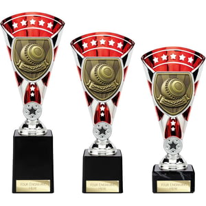 Cobra Star Cup Lawn Bowls Silver & Red