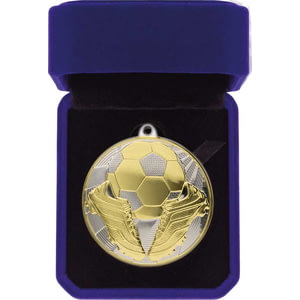 Premiership Football Medal Box Gold & Silver 60mm