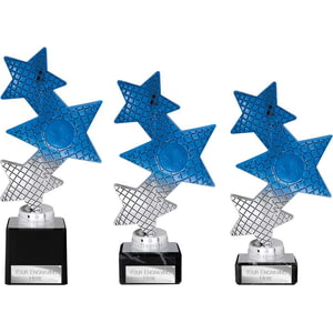 Trinity Star Multisport Plastic Trophy Blue & Silver