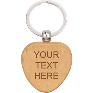 Echo Heart Beechwood Keyring 40mm