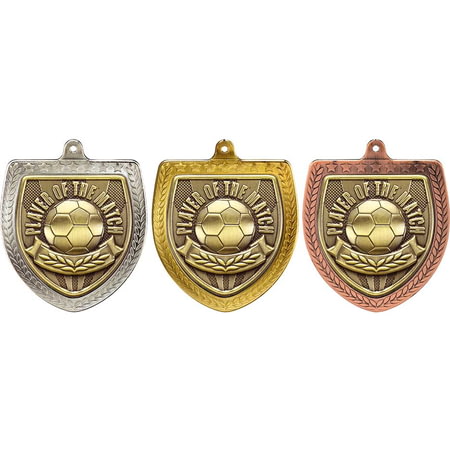 Cobra Football Player of the Match Shield Medal Gold 75mm