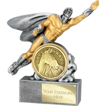 Hero Male Equestrian Award Antique Silver 140mm