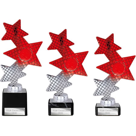 Trinity Star Multisport Plastic Trophy Red & Silver