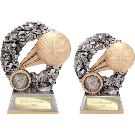 Blast Out Basketball Award Antique Silver & Gold