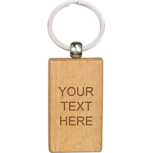 Echo Rectangle Beechwood Keyring 55mm