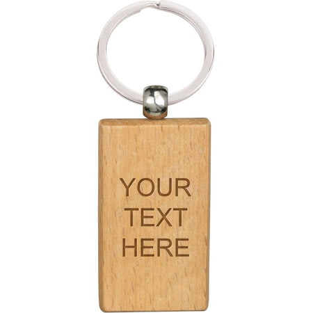 Echo Rectangle Beechwood Keyring 55mm