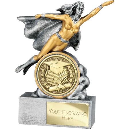 Hero Female Graduation Award Antique Silver 140mm