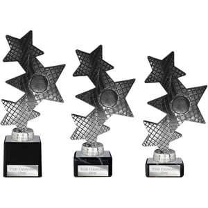 Trinity Star Multisport Plastic Trophy Black & Silver