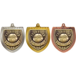 Cobra Football Thank you Coach Shield Medal Gold 75mm