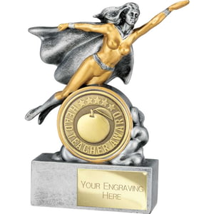 Hero Female Head Teacher Award Antique Silver 140mm