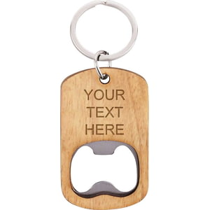 Echo Bottle Opener Beechwood Keyring 70mm