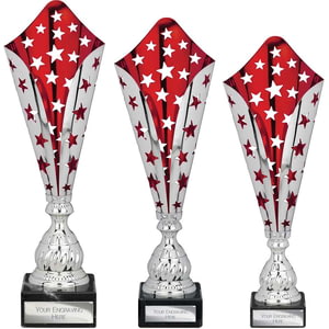 Galaxy Laser Trophy Silver & Red