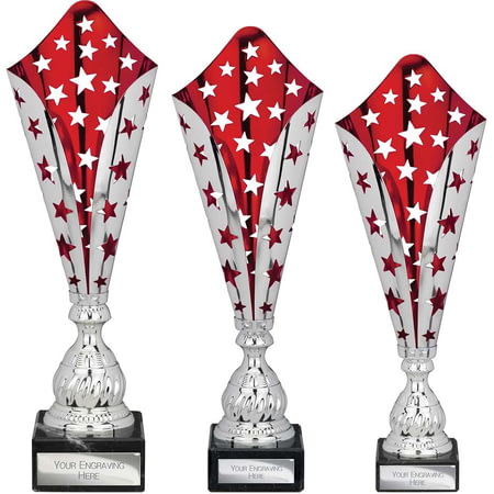 Galaxy Laser Trophy Silver & Red