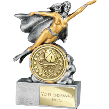 Hero Female Basketball Award Antique Silver 140mm