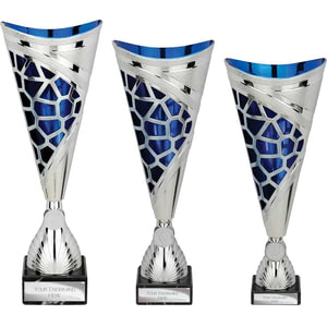 Vivid Trophy Silver & Blue