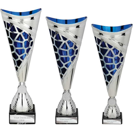 Vivid Trophy Silver & Blue