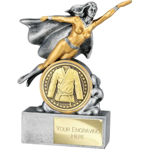 Hero Female Martial Arts Award Antique Silver 140mm