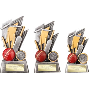 Strike Bolt Cricket Award Antique Silver & Gold