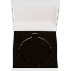 Classic Leatherette Medal Box White for 50mm medal 85x85x25mm