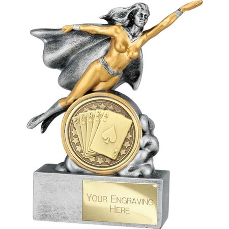 Hero Female Cards Award Antique Silver 140mm